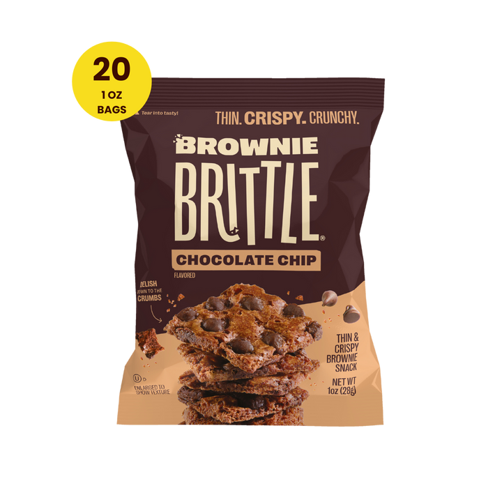 package of Chocolate Chip Brownie Brittle - 1oz Pouch
