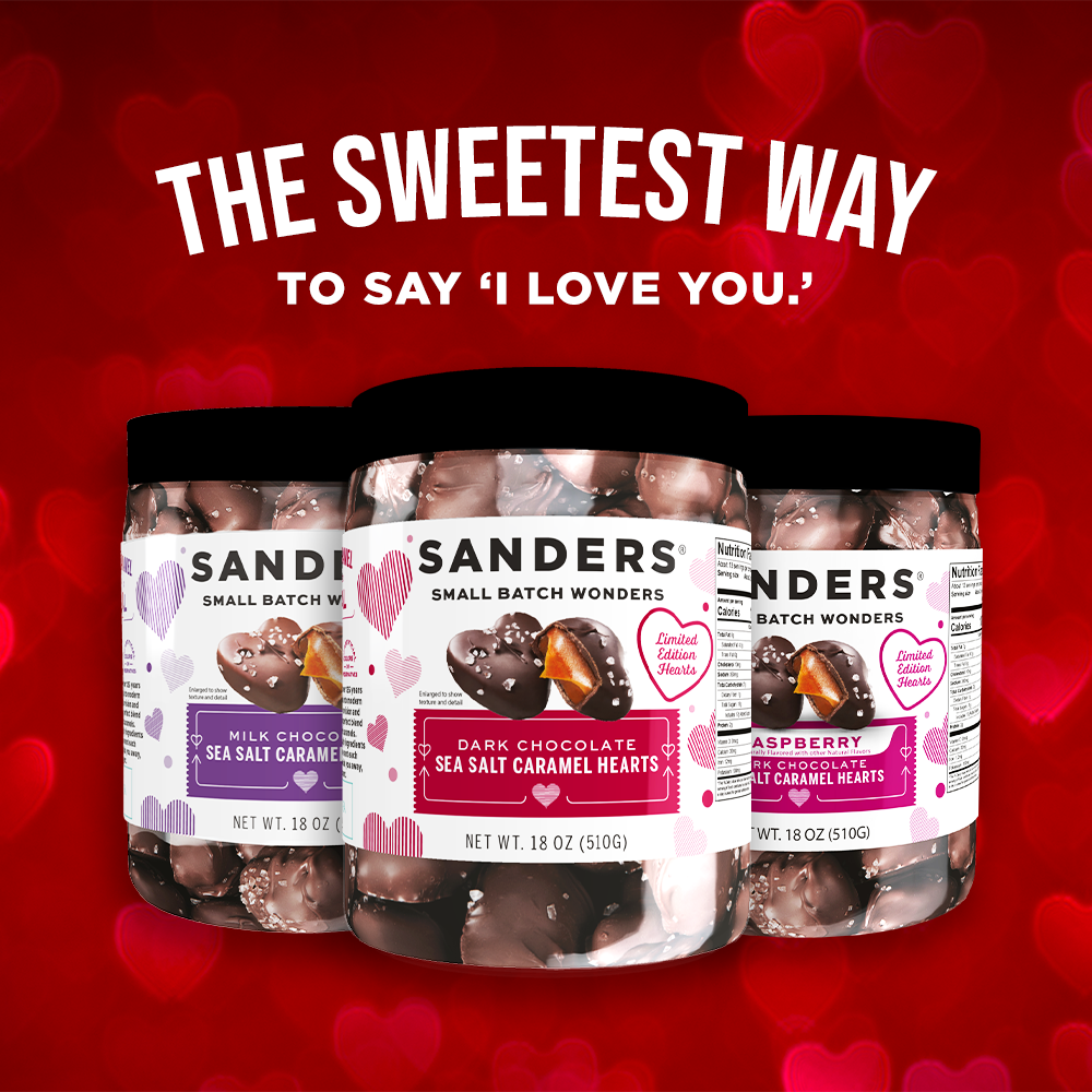 Dark Chocolate Sea Salt Caramel Hearts Tub