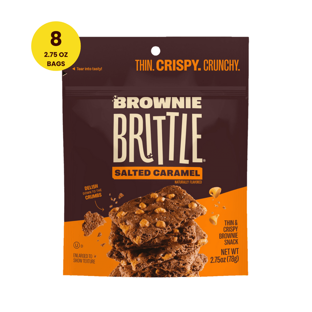 package of the Salted Caramel Brownie Brittle - 2.75oz bag