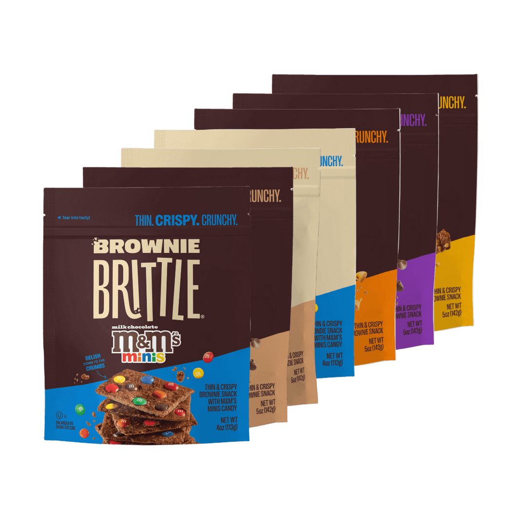 Brownie Brittle Variety Pack - showing 7 packages of different brownie brittle