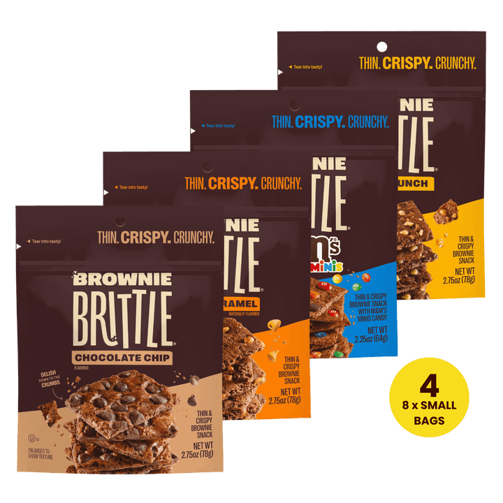 Small Pouch Variety Pack contents - 4 packages of brownie brittle