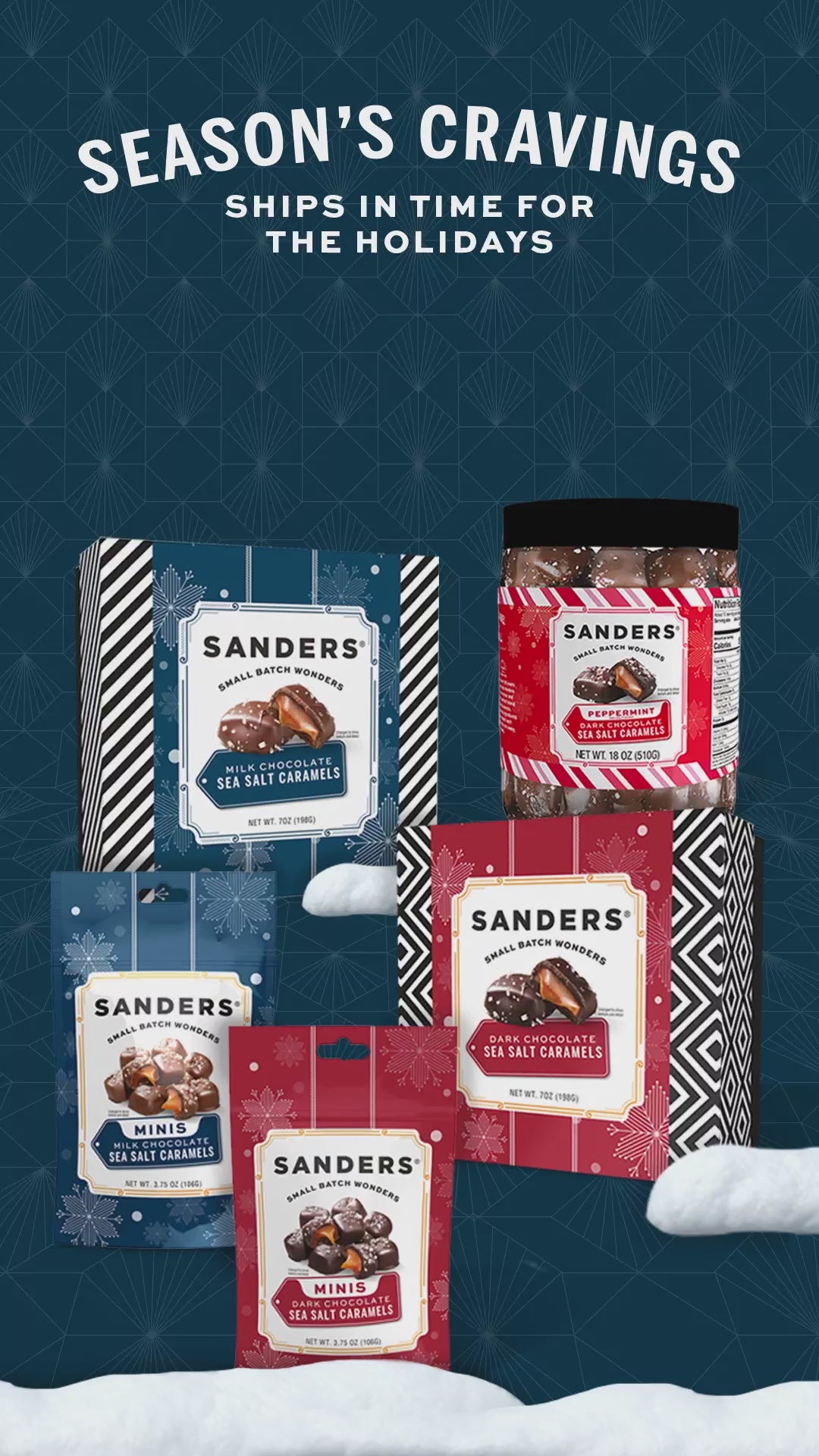 Dark Chocolate Sea Salt Caramel Holiday Minis