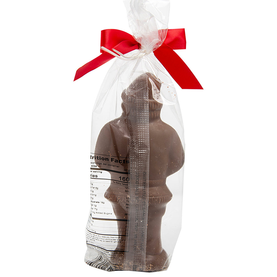 Milk Chocolate Santa in a bag back packaging