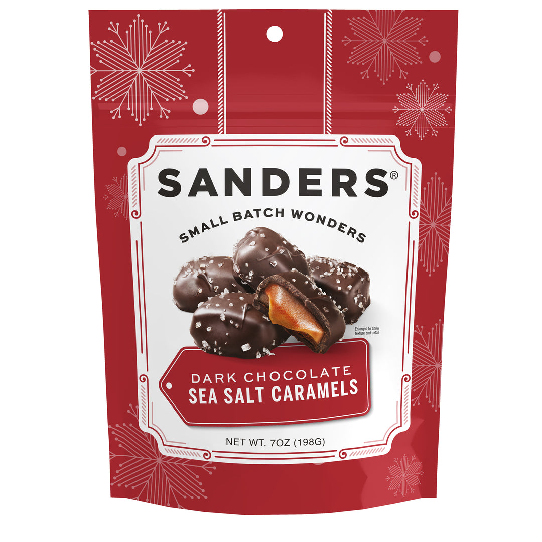 Dark Chocolate Sea Salt Caramels Holiday 7 oz. pouch