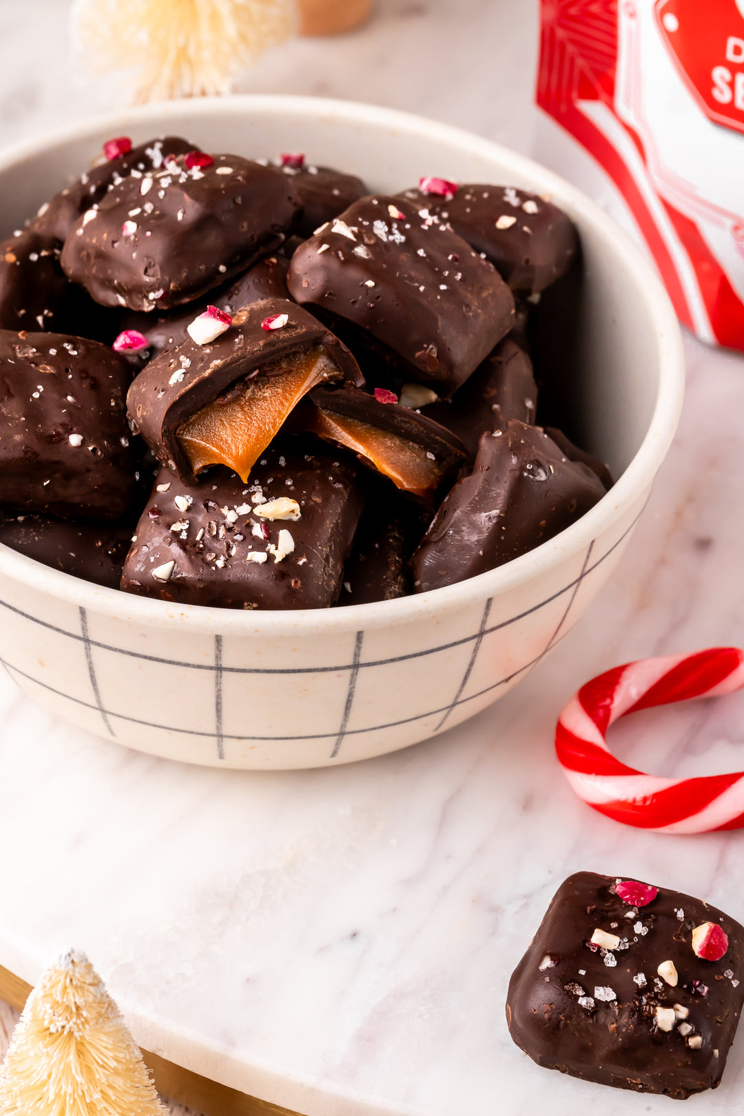 Dark Chocolate Peppermint Sea Salt Caramel Holiday Tub