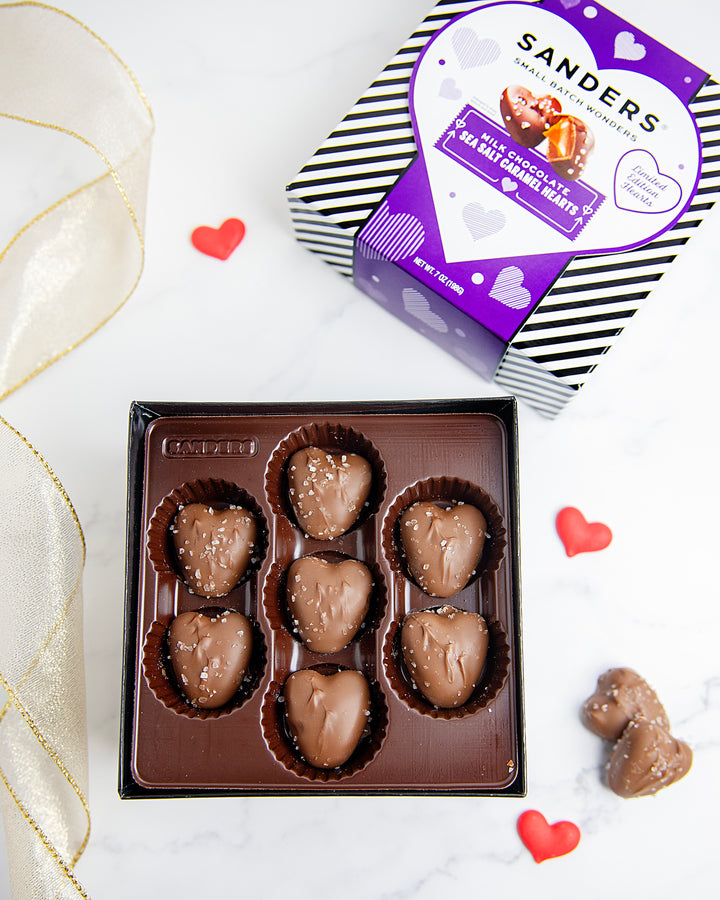 Milk Chocolate Sea Salt Caramel Hearts Gift Box