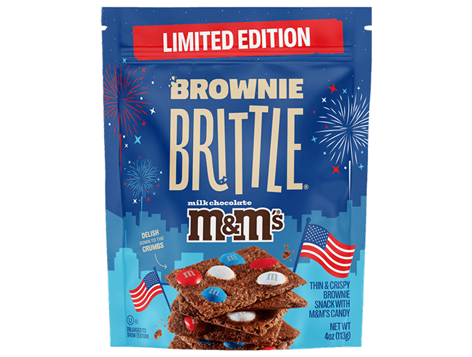 limited edition m&m's brownie brittle packaging