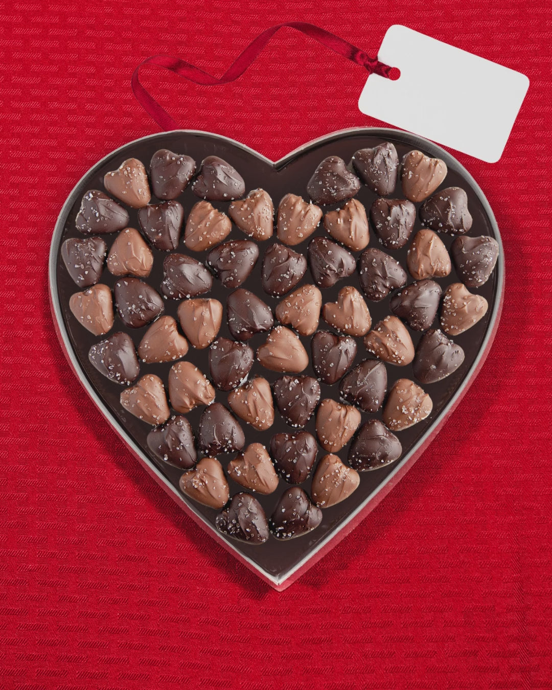 Dark Chocolate Raspberry Sea Salt Caramel Hearts Gift Box