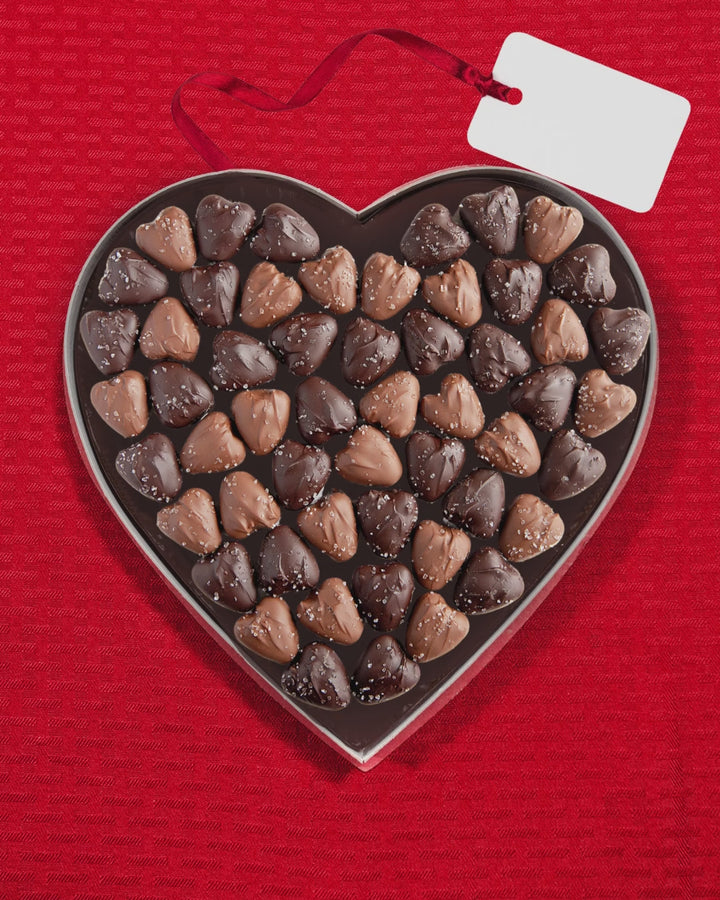 Dark Chocolate Raspberry Sea Salt Caramel Hearts Gift Box