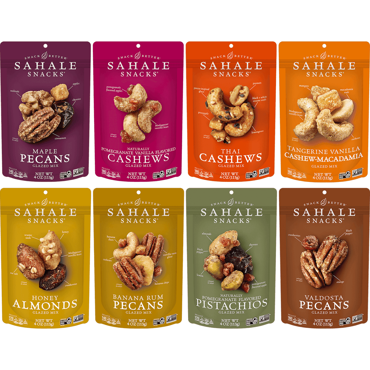 Glazed Mix Nut Blend Variety Pack | Official Sahale Snacks Store ...