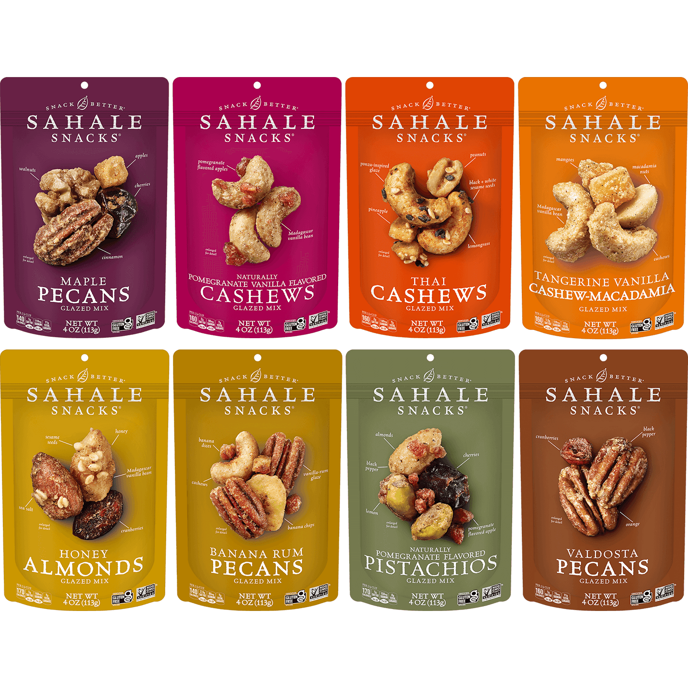 Glazed Mix Nut Blend Variety Pack Official Sahale Snacks Store