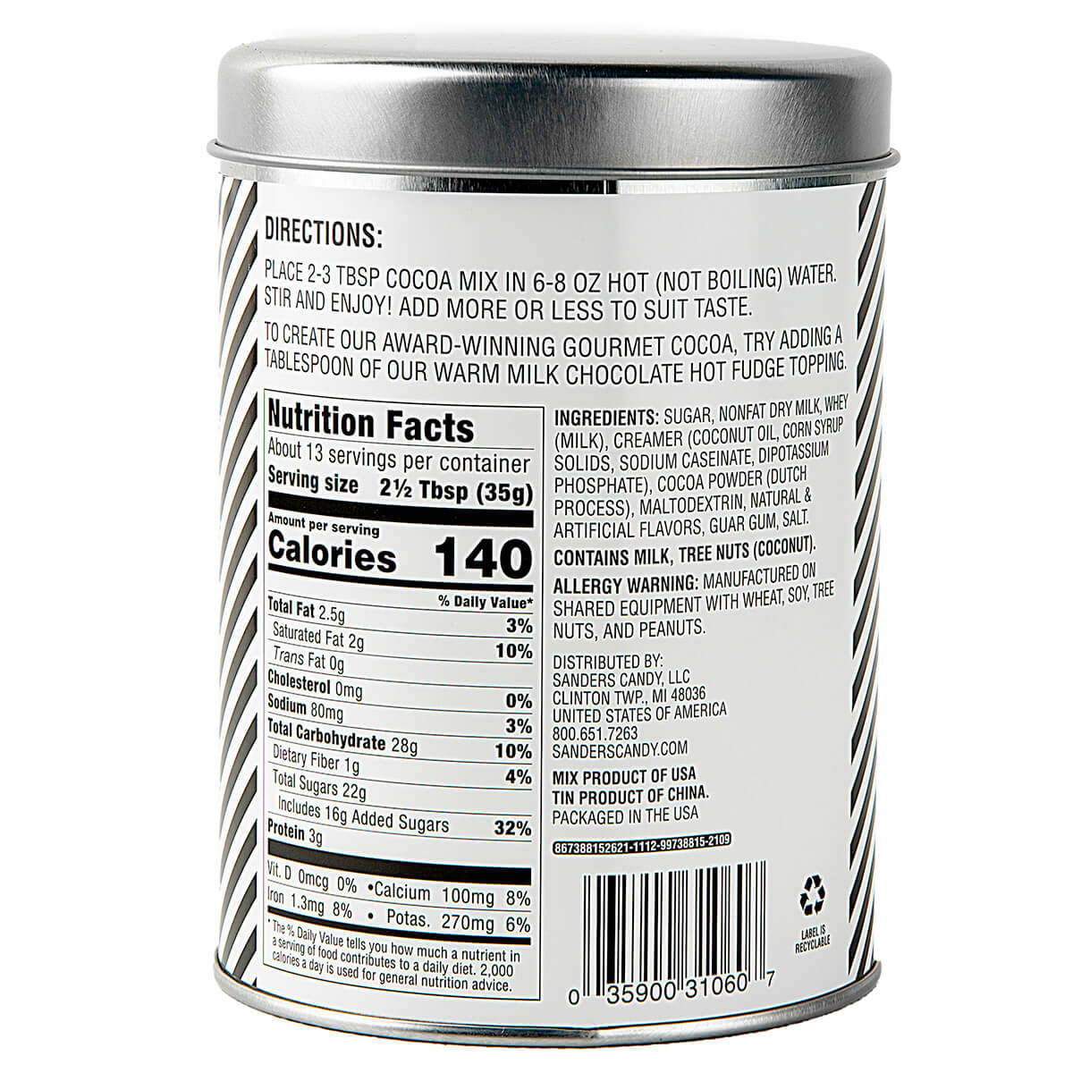 Triple Chocolate Cocoa Tin | Official Sanders Candy Store – Second