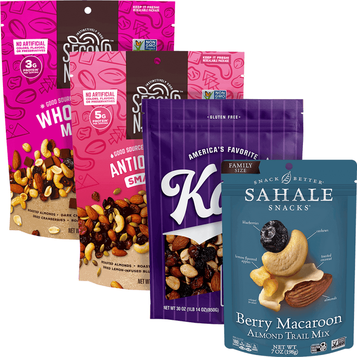 Collection of various snack mix packages called Trail Mix Bundle