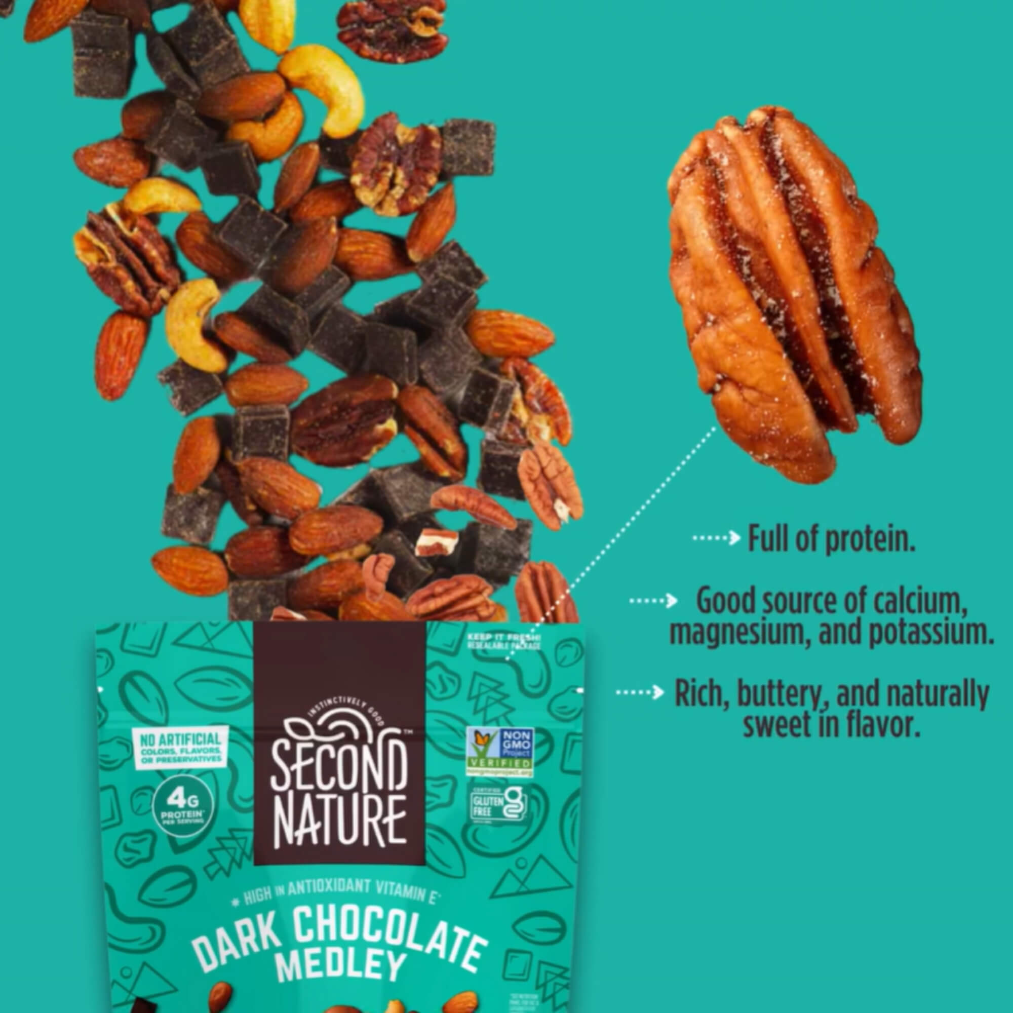 Dark Chocolate Medley Trail Mix 12oz. | Second Nature Snacks