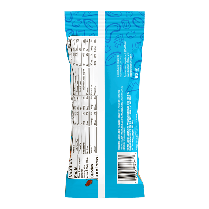 Simplicity Medley - 12 ct. 2.25 oz. Nutrition Facts Panel