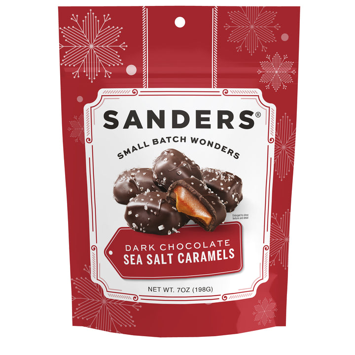 Dark Chocolate Sea Salt Caramels Holiday 7 oz. pouch