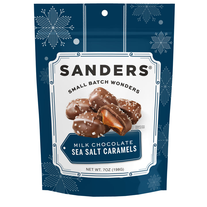 Milk Chocolate Sea Salt Caramels Holiday 7 oz. pouch