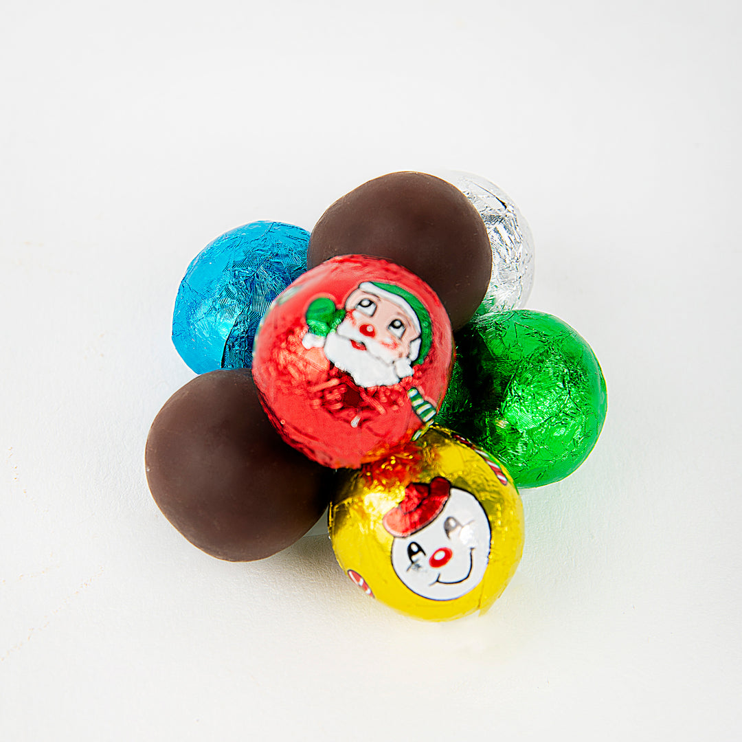 Dark Chocolate Foiled Ornaments - 6oz Bag