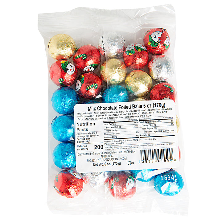 Milk Chocolate Foiled Ornaments Back