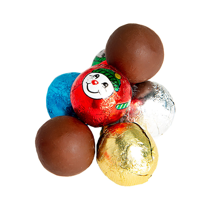 Milk Chocolate Foiled Ornaments Open