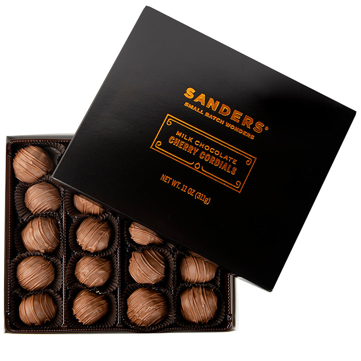 Milk Chocolate Cherry Cordials Holiday Gift Box opened