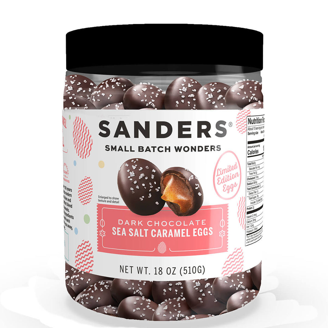 Dark Chocolate Sea Salt Caramel Easter Egg Shaped Tub